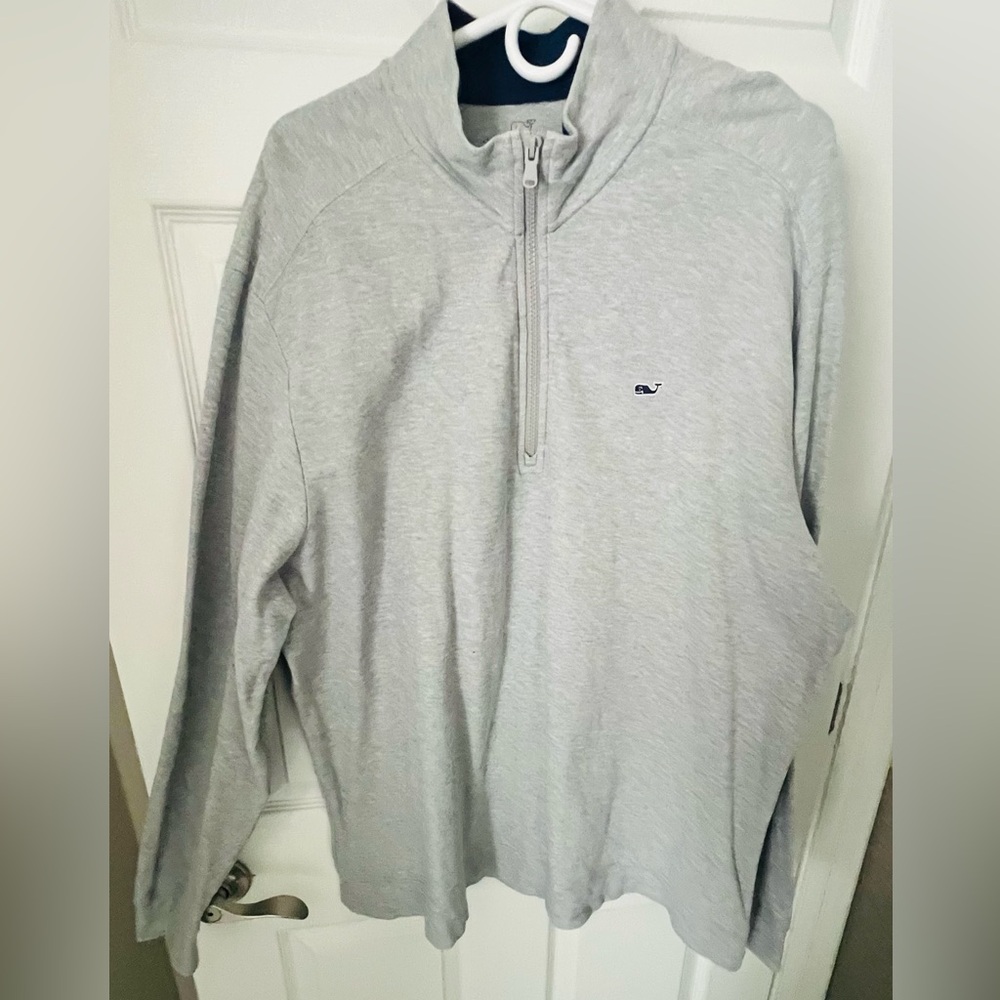 Vineyard Vines Men's Light Gray Zip-Up Sweater